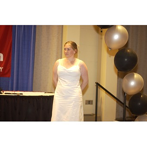 Elizabeth Weatherford on stage at the Student Activities Banquet