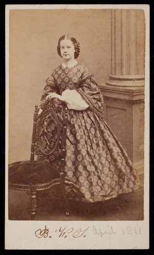 Studio portrait of Bessie W. Tappan, Boston, Mass., April 1861