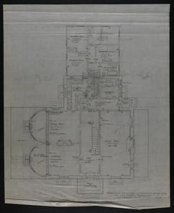Plan of First Floor, Addition to House of Francis Shaw, Esq., 346 Kent Street, Brookline, undated