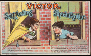 Trade card, Victor Self Acting Shade Roller, location unknown