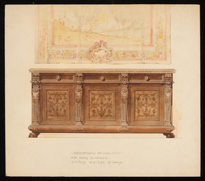 "Sideboard of Walnut with Panels of Intarsia"