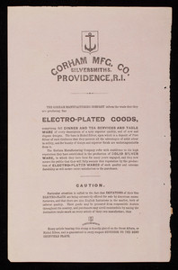 Gorham Mfg. Co., silversmiths, Providence, Rhode Island