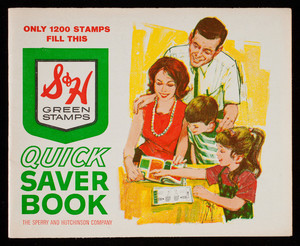 S & H Greet Stamps quick saver book, the Sperry and Hutchinson Company, New York, New York