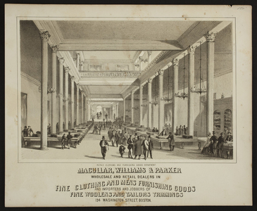 Macullar, Williams & Parker, fine clothing and mens furnishing goods, 194 Washington Street, Boston, Mass., undated