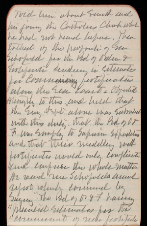 Thomas Lincoln Casey Notebook, September 1889-November 1889, 17, told him about Smith and