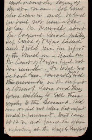 Thomas Lincoln Casey Notebook, September 1889-November 1889, 34, and about the [illegible]