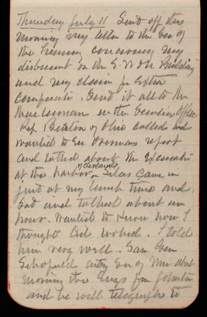 Thomas Lincoln Casey Notebook, July 1889-September 1889, 02, Thursday July 11