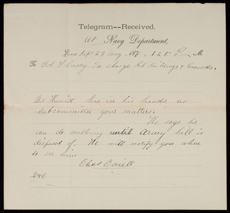 [Charles] Ouiell to Thomas Lincoln Casey, May 23, 1878