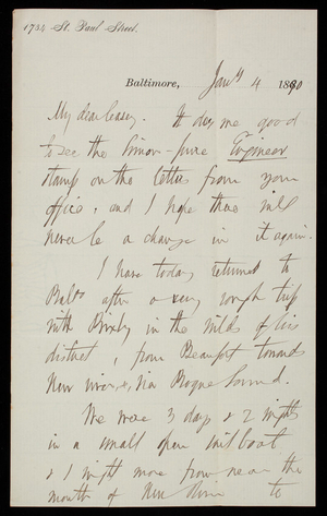 [William P. Craighill] to Thomas Lincoln Casey, January 4, 1890