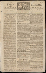 The Boston-Gazette, and Country Journal, 1 March 1773