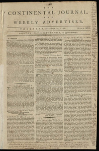 The Continental Journal and Weekly Advertiser, 26 September 1776
