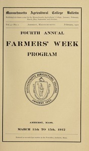 Fourth annual farmer's week program. M.A.C. Bulletin vol. 4, no. 2