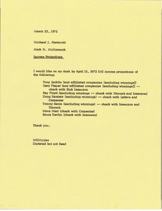 Memorandum from Mark H. McCormack to Michael J. Narracott