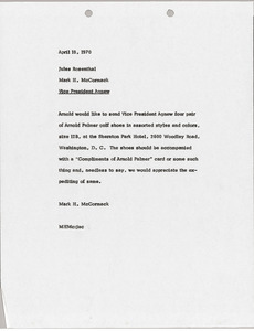 Memorandum from Mark H. McCormack to Jules Rosenthal