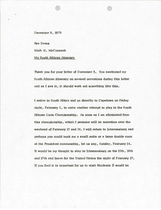 Memorandum from Mark H. McCormack to Rex B. Evans