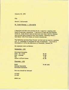 Memorandum from Mark H. McCormack to travel file