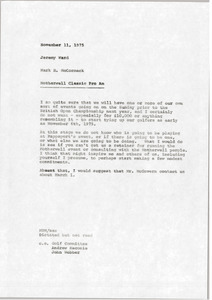 Memorandum from Mark H. McCormack to Jeremy Ward