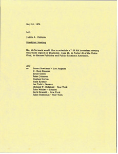 Memorandum from Judy A. Chilcote to list