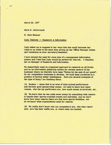 Memorandum from H. Kent Stanner to Mark H. McCormack