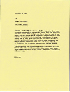 Memorandum from Mark H. McCormack to file