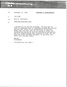 Memorandum from Mark H. McCormack to Ian Todd