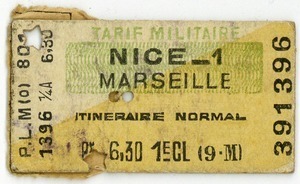 Train ticket stub