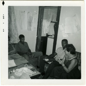 Charles T. Scales, William Scott, and Debbie Flynn (l. to r.) at Freedom House