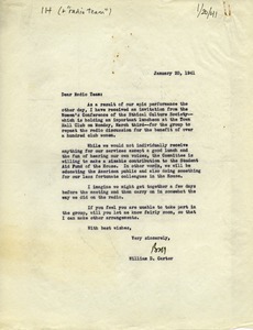 Letter from William D. Carter to 'Radio team'