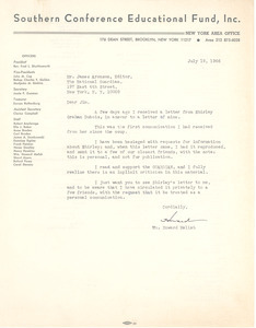 Letter from William Howard Melish to James Aronson
