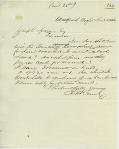Letter from A. P. Rand to Joseph Lyman