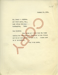 Letter from Frank Lyman to Joseph R. Baltrun