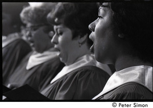 Close-up of choir at the Martin Luther King memorial service