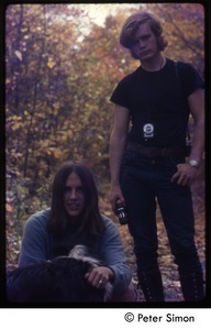 Jeff Albertson (right) with camera lens and light meter, and Duitch, Tree Frog Farm commune