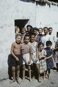 Children in a doorway