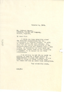 Letter from W. E. B. Du Bois to Gilbert Murray
