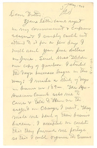 Letter from W. E. B. Du Bois to William Monroe Trotter