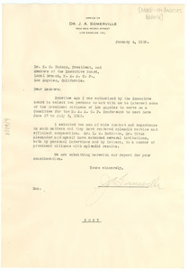 Letter from J. A. Somerville to the NAACP Los Angeles branch
