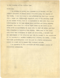 Letter from W. E. B. Du Bois to American Fund for Public Service