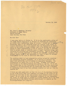 Letter from W. E. B. Du Bois to United Nations