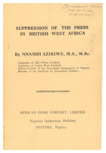 Suppression of the press in British West Africa