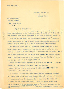 Letter from M. G. Cooksey to W. E. B. Du Bois