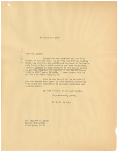 Letter from W. E. B. Du Bois to Rayford W. Logan