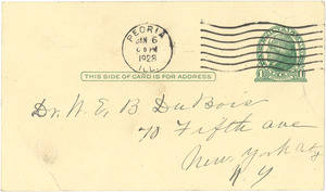 Letter from Sadie Shepperd to W. E. B. Du Bois