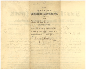 Burial agreement between W. E. B. Du Bois and Mahaiwe Cemetery Association