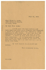 Letter from W. E. B. Du Bois to Ilona B. Benda