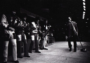 James Brown at the Sugar Shack: Brown with his horn section, (l to r ...