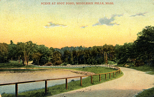 Scene at Spot Pond, Middlesex Fells: Stoneham, Mass.