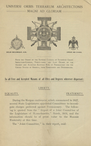 Thompson-Folger Supreme Council's comment on its legitimacy, between 1897 and 1916