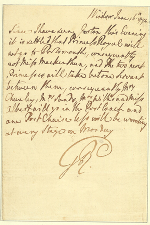Letter from King George III, 1794 June 16