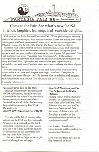 Fantasia Fair 1998 Complimentary Newsletter
